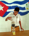 Yariel Corrales Tejada, participó en el concurso de Creatividad Infantil y Juvenil convocado cada año por la Oficina Cubana de la Propiedad Industrial (OCPI). Él, ante un exigente jurado presentó, un funcional filtro para emplear durante las acampadas. Foto: Luis Pérez